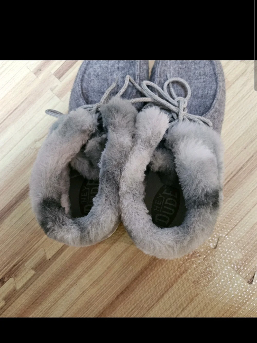 HEYDUDE Wendy Fold Sunset Smoke Wool Booties Women's Size 9 Fur Lined Cozy